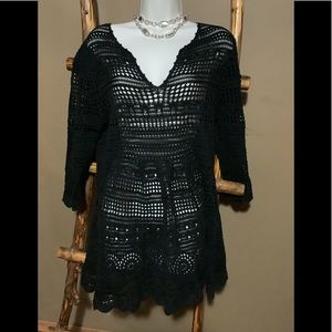 141 Black crochet sweater
